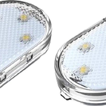 Set of 2 LED car interior lights, 7-color ambient lighting, USB rechargeable reading lights, portable.