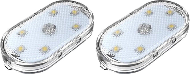 Set of 2 LED car interior lights, 7-color ambient lighting, USB rechargeable reading lights, portable.