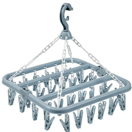 Sock Dryer - Clothesline - 32 Clips - Sock Hanger - Wasrek - Wasrek - Carousel - Drying Carousel - Clothes Hanger - Sock Drying Rack - Blue.