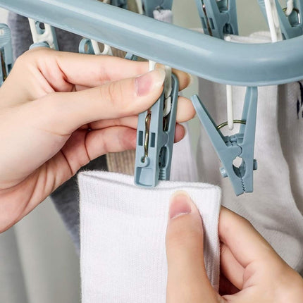 Sock Dryer - Clothesline - 32 Clips - Sock Hanger - Wasrek - Wasrek - Carousel - Drying Carousel - Clothes Hanger - Sock Drying Rack - Blue.