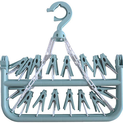 Sock Dryer - Clothesline - 32 Clips - Sock Hanger - Wasrek - Wasrek - Carousel - Drying Carousel - Clothes Hanger - Sock Drying Rack - Blue.