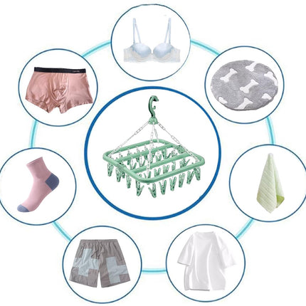 Sock Dryer - Clothesline - 32 Clips - Sock Hanger - Sock Dryer - Laundry Socks - Dryer - Carousel - Drying Carousel - Clothes Hanger - Sock Drying Rack - Vegetables.