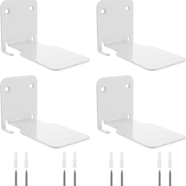 4-piece set - Invisible shelf - Wall shelf - Multifunctional metal shelves - Floating shelves - Wall shelf - Shelf - with screws - for office, classroom and bookstore - White - 6.6 x 6 x 10.5 cm