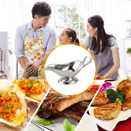 Gravy Boat - 240 ml - Pouring Jug - Stainless Steel Gravy Pitcher - Food-grade stainless steel gravy jug for juices, sauces, and roasting gravies.