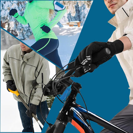 Gloves - Cycling Gloves - Winter Gloves - Sports Gloves - Touchscreen Winter Gloves - Winter Cycling Gloves - Men's - Heated - Waterproof - Warmly Lined - For Motorcycling and Skiing (M).