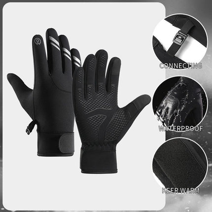 Gloves - Cycling Gloves - Winter Gloves - Sports Gloves - Touchscreen Winter Gloves - Winter Cycling Gloves - Men's - Heated - Waterproof - Warmly Lined - For Motorcycling and Skiing (M).