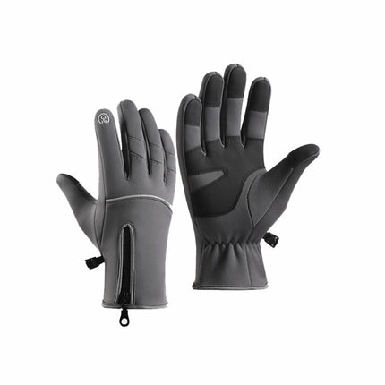 Gloves - Cycling Gloves - Winter Gloves - Sports Gloves - Waterproof and Windproof Gloves - Anti-slip and Shock-absorbing Gloves - Touchscreen Compatible Gloves - Driving Gloves - Fishing Gloves - Unisex - Grijs.