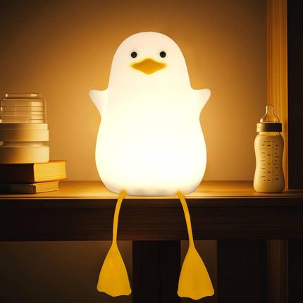 Cute Yellow Duck Night Light - Silicone Night Light for Children - Dimmable Touch Control with Timer - Baby Care Night Light - USB Rechargeable LED Bedside Lamp - Suitable for Bedroom and Nursery Decoration.