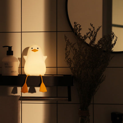Cute Yellow Duck Night Light - Silicone Night Light for Children - Dimmable Touch Control with Timer - Baby Care Night Light - USB Rechargeable LED Bedside Lamp - Suitable for Bedroom and Nursery Decoration.