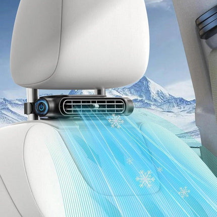 Car Fan - Car Fan Cooling - Car Air Conditioner - Car Fan with Adjustable Air Outlet - Fan - Silent Neck Fan for Headrest for All Cars - 3000 mAh - Black.