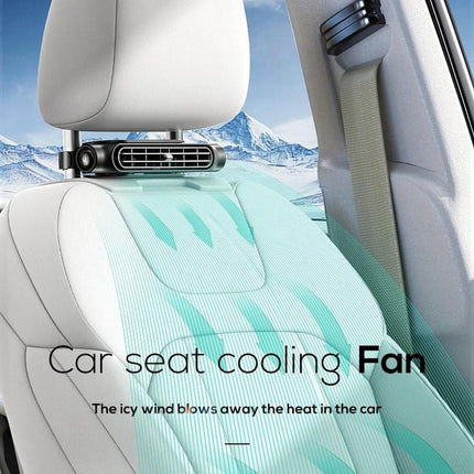 Car Fan - Car Fan Cooling - Car Air Conditioner - Car Fan with Adjustable Air Outlet - Fan - Silent Neck Fan for Headrest for All Cars - 3000 mAh - Black.