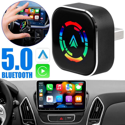 2-in-1 Wireless USB Car Adapter for Android CarPlay.