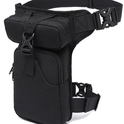 Fanny pack - Leg bag - Motorcycle fanny pack - Motorcycle bag - Tactical leg bag - Tool bag - Unisex - Black - Large capacity - 16 x 5 x 29 cm - 4 compartments - Polyester.