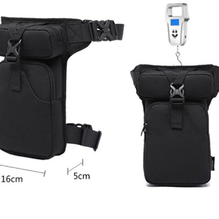 Fanny pack - Leg bag - Motorcycle fanny pack - Motorcycle bag - Tactical leg bag - Tool bag - Unisex - Black - Large capacity - 16 x 5 x 29 cm - 4 compartments - Polyester.