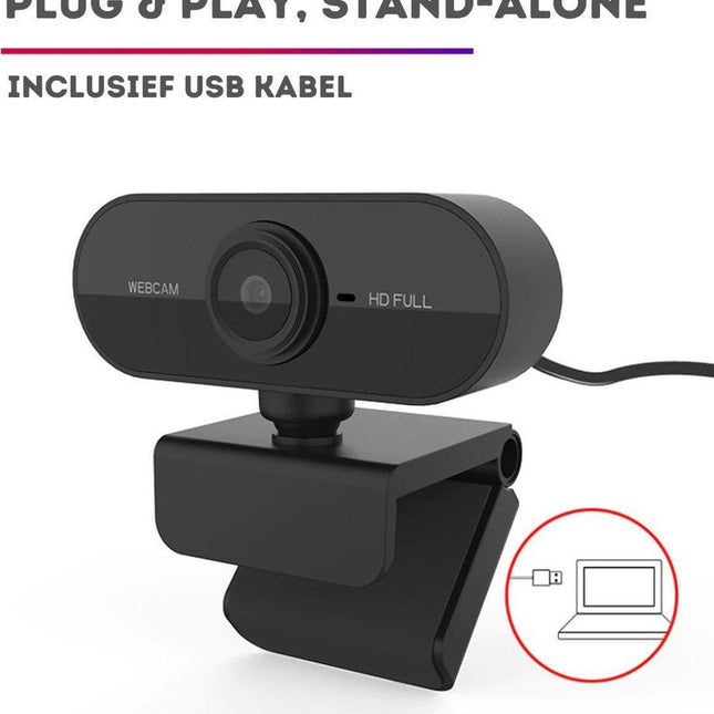Full HD Webcam - 1080p - Webcam with Microphone - Computer - Laptop - Autofocus - Work from Home - Webcam for PC - USB - Black - Windows & Mac - Black Friday 2020 Deals.
