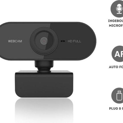 Full HD Webcam - 1080p - Webcam with Microphone - Computer - Laptop - Autofocus - Work from Home - Webcam for PC - USB - Black - Windows & Mac - Black Friday 2020 Deals.