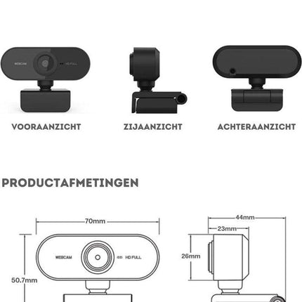 Full HD Webcam - 1080p - Webcam with Microphone - Computer - Laptop - Autofocus - Work from Home - Webcam for PC - USB - Black - Windows & Mac - Black Friday 2020 Deals.