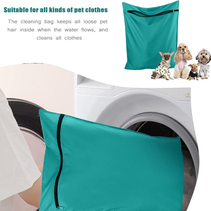 Pet Laundry Bags - Polyester Twill Laundry Bags - Large Zippered Laundry Bags - Prevents Pet Hair from Clogging Laundry Bags - Washing Machine Safe, 70 x 80 cm, Laundry Bag for Dogs, Cats, and Rabbits (Lake Blue) - L.