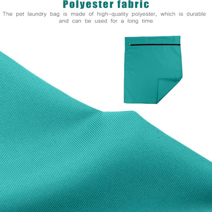 Pet Laundry Bags - Polyester Twill Laundry Bags - Large Zippered Laundry Bags - Prevents Pet Hair from Clogging Laundry Bags - Washing Machine Safe, 70 x 80 cm, Laundry Bag for Dogs, Cats, and Rabbits (Lake Blue) - L.
