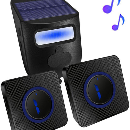 Driveway alarm - Entry detector - Solar driveway alarm - Motion detector - Wireless = Security - Wireless solar driveway alarm - Motion detector - Doorbell - DIY security system - (1 sensor and 2 doorbells).