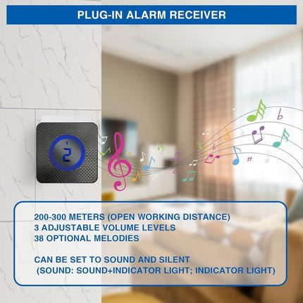 Driveway alarm - Entry detector - Solar driveway alarm - Motion detector - Wireless = Security - Wireless solar driveway alarm - Motion detector - Doorbell - DIY security system - (1 sensor and 2 doorbells).