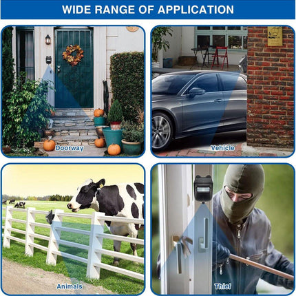 Driveway alarm - Entry detector - Solar driveway alarm - Motion detector - Wireless = Security - Wireless solar driveway alarm - Motion detector - Doorbell - DIY security system - (1 sensor and 2 doorbells).
