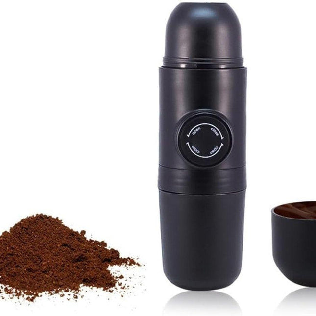 Portable manual coffee maker for travel – ideal for outdoor camping.