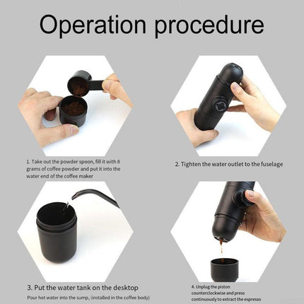 Portable manual coffee maker for travel – ideal for outdoor camping.