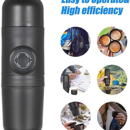 Portable manual coffee maker for travel – ideal for outdoor camping.