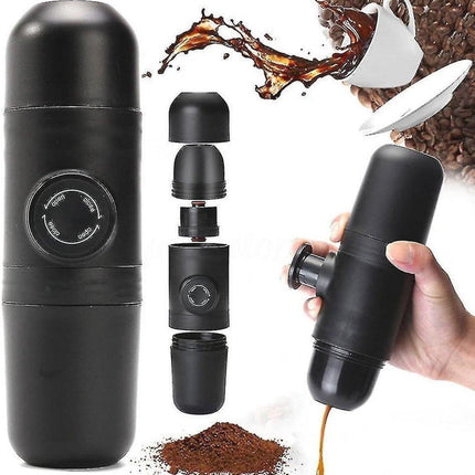Portable manual coffee maker for travel – ideal for outdoor camping.