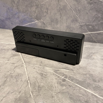 Klok Digital Deluxe - Bedroom - Sound Sensor - Wekker - Black - USB - Battery - LED Wit.