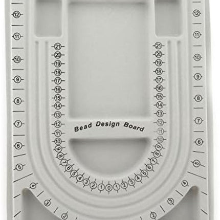 Bead Tray for Bracelets and Necklaces - 9.5 x 12.9 inches - DIY Jewelry Tool - For Girls and Necklace and Bead Makers - Gray.