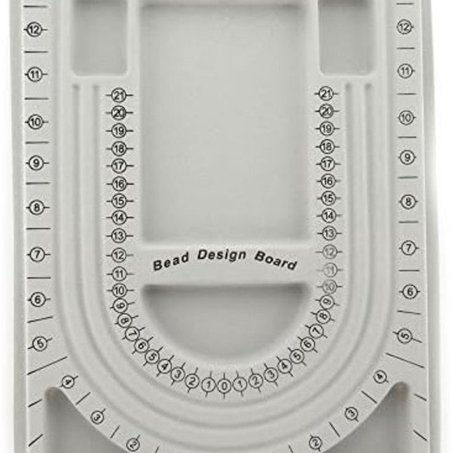 Bead Tray for Bracelets and Necklaces - 9.5 x 12.9 inches - DIY Jewelry Tool - For Girls and Necklace and Bead Makers - Gray.