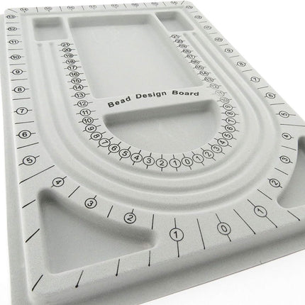 Bead Tray for Bracelets and Necklaces - 9.5 x 12.9 inches - DIY Jewelry Tool - For Girls and Necklace and Bead Makers - Gray.