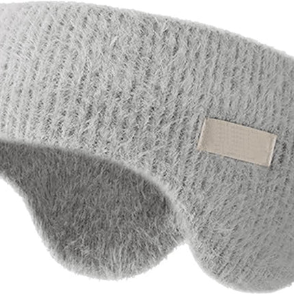 Noise-canceling earmuffs for sleeping - Soundproof earmuffs - Sleep mask - Noise-canceling headband for sleeping - Warm earmuffs for winter - Thick knit earmuffs - Suitable for cycling and sleeping - Grijs.
