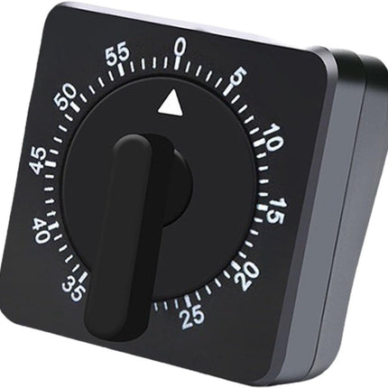Kitchen Timer - Analog Kitchen Timer - Mechanical Kitchen Timer - 60 Minutes - Kitchen Gadget - Timer - Cooking Timer - Kitchen Tool - Suitable for Baking, Pastry, Cooking Eggs - Black.