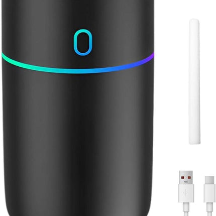 Car air freshener with colored lights and USB connection - 2 settings, automatic shut-off - for car, office, bedroom.