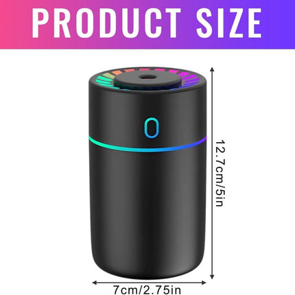 Car air freshener with colored lights and USB connection - 2 settings, automatic shut-off - for car, office, bedroom.