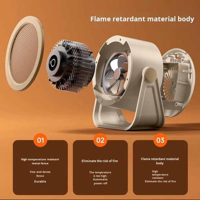 Ceramic electric heater - Office heater - Safety protection - Heating - Quiet operation - Fast heating - Wall-mounted - Overheat protection - Tip-over protection - 2 temperature settings.