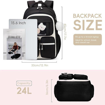 Girls' Backpack, Breathable Backpack for Girls, Grades 1-5, Casual School Bag for Kids, Elementary School, Secondary School.