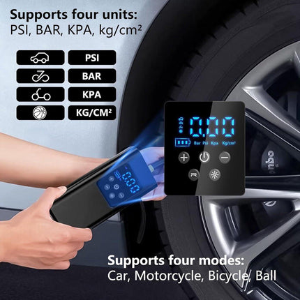 Bicycle pump - Electric bicycle pump - Bicycle pumps - 150 PSI electric air pump - 6000 mAh - Battery compressor - Mini portable air pump for bicycles - For tires, cars, bikes, motorcycles.