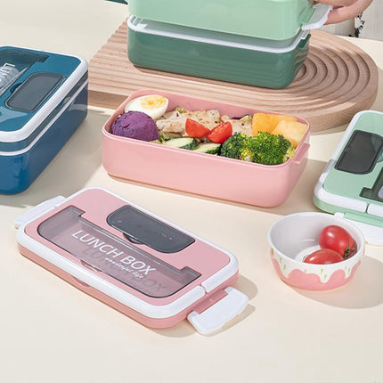 Lunch boxes - lunch box for adults - lunch box for children - lunch box with compartments - stackable lunch box - leakproof lunch container - 1600ML - with 2 layers - for children, adults, students (pink).