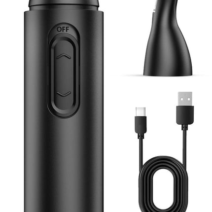 2-in-1 Nose Trimmer - Nose Trimmer - Eyebrow and Ear Trimmer - USB Rechargeable - Nose Trimmer for Men and Women - Black.