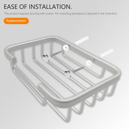 Wall-mounted aluminum soap dish for bathroom and kitchen - Silver, 2 pieces.