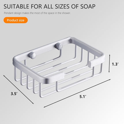 Wall-mounted aluminum soap dish for bathroom and kitchen - Silver, 2 pieces.