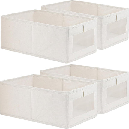Storage Bins - Laundry Bins - Clothes Organizers - Closet Organizers and Storage Bins - for Clothes - Jeans - Toys - Books - Shelves - Cabinets - Wardrobes (Set of 4).