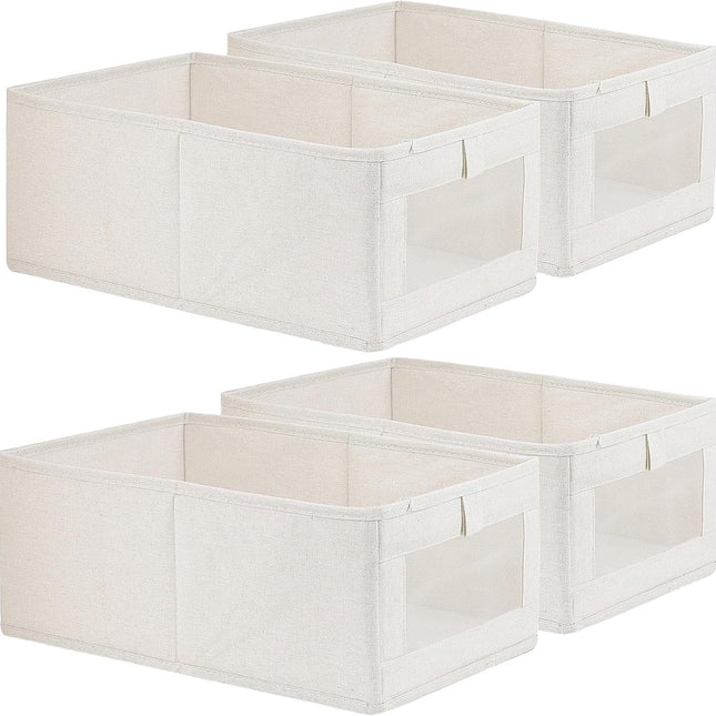 Storage Bins - Laundry Bins - Clothes Organizers - Closet Organizers and Storage Bins - for Clothes - Jeans - Toys - Books - Shelves - Cabinets - Wardrobes (Set of 4).