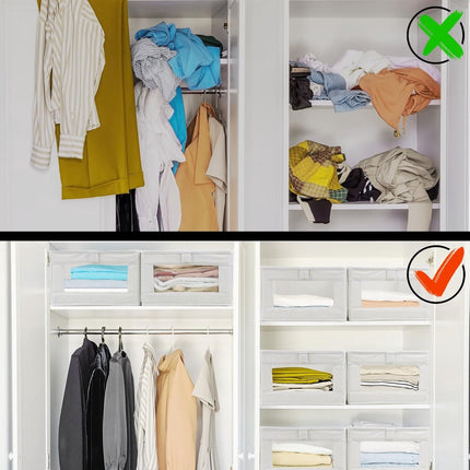 Storage Bins - Laundry Bins - Clothes Organizers - Closet Organizers and Storage Bins - for Clothes - Jeans - Toys - Books - Shelves - Cabinets - Wardrobes (Set of 4).