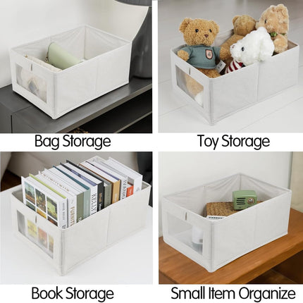 Storage Bins - Laundry Bins - Clothes Organizers - Closet Organizers and Storage Bins - for Clothes - Jeans - Toys - Books - Shelves - Cabinets - Wardrobes (Set of 4).