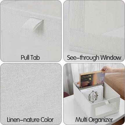 Storage Bins - Laundry Bins - Clothes Organizers - Closet Organizers and Storage Bins - for Clothes - Jeans - Toys - Books - Shelves - Cabinets - Wardrobes (Set of 4).